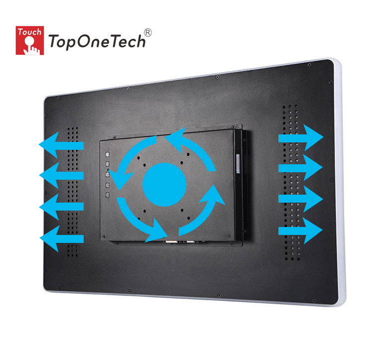 Fan cooling touch monitor